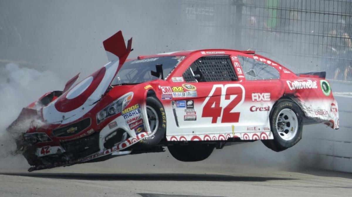 Kyle Larson walked away from a crunching crash at Auto Club Speedway on March 20.