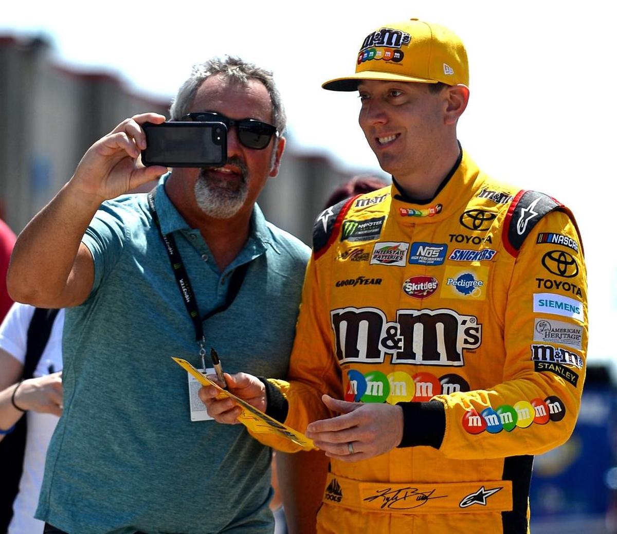 NASCAR Cup Series runner-up Kyle Busch, at right, helped Toyota take home the manufacturer’s championship last season.