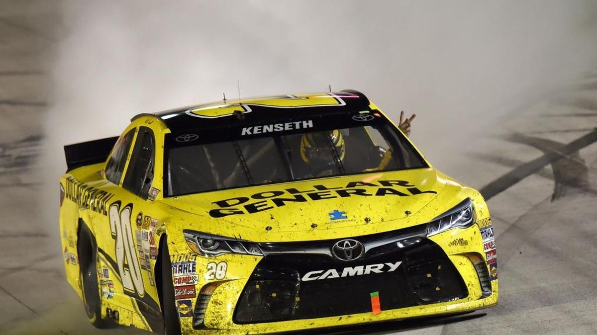 
Matt Kenseth celebrates with a burnout after winning the spring race - the Food City 500 - at Bristol Motor Speedway in Bristol, Tenn.
