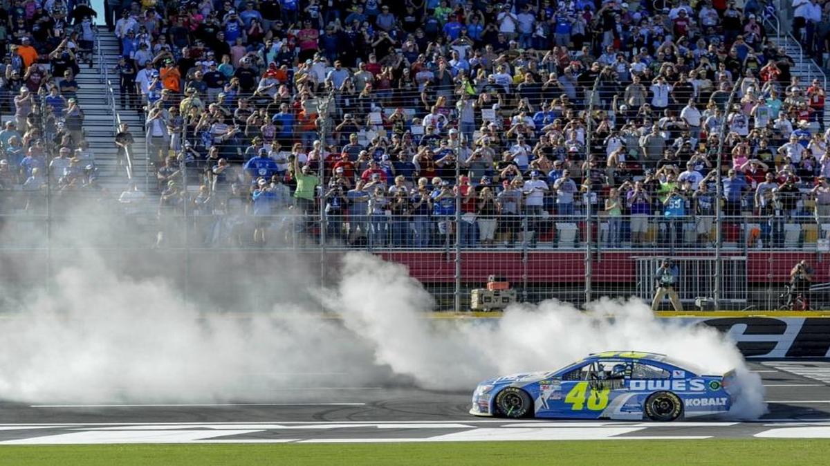 Seven-time NASCAR champion Jimmie Johnson (48) won the only night playoff race, at Charlotte Motor Speedway, in 2016. If he defends that title, it’ll be during the day.