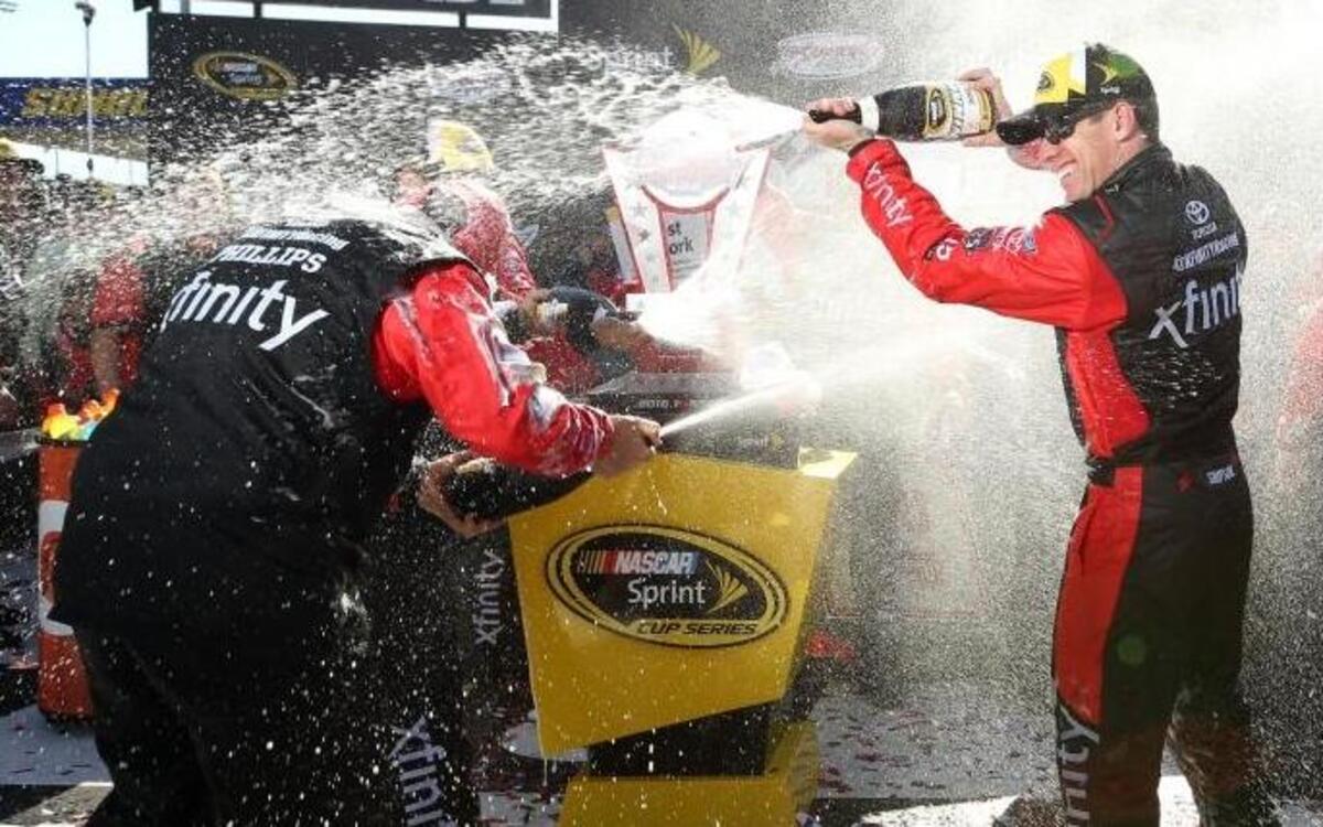 Four Sprint Cup drivers have already won two races – Carl Edwards, celebrating above at Richmond International Raceway, Kyle Busch, Jimmie Johnson and Brad Keselowski.