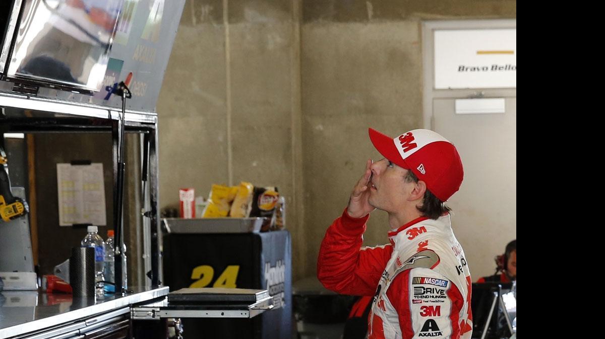 
Jeff Gordon wasn’t happy with his qualifying effort  for Sunday’s Brickyard 400. He’ll start 19th in his final race at Indianapolis Motor Speedway.



