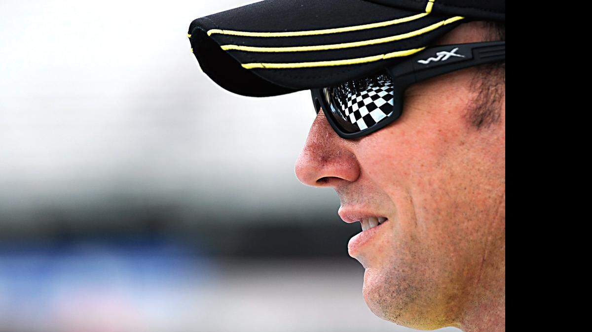 
Matt Kenseth, driver of the #20 Dollar General Toyota, looks on after qualifying for the NASCAR Sprint Cup Series Food City 500 at Bristol Motor Speedway on April 17, 2015 in Bristol, Tennessee.
