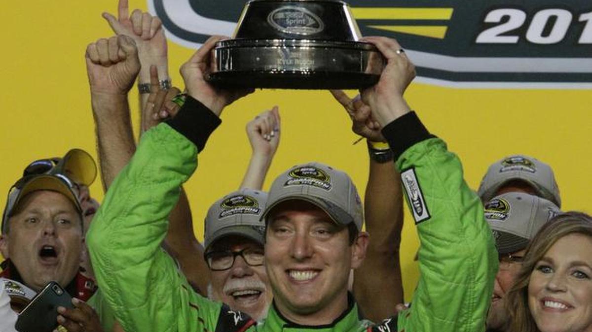 Joe Gibbs Racing driver Kyle Busch Busch’s march to the NASCAR Sprint Cup title, despite having missed the first 11 races of the season, was the season’s top story. It’s hard to think that he won’t be favored to make it two in a row in 2016.