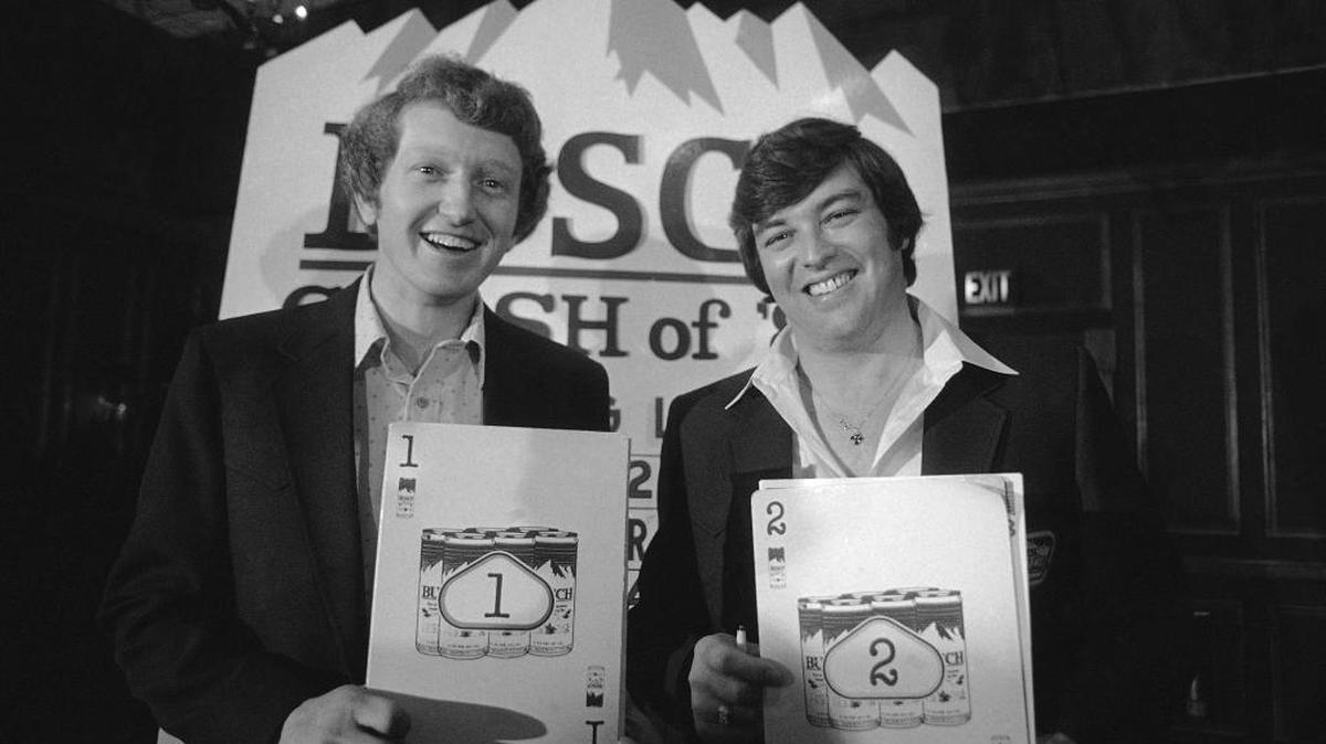NASCAR drivers Bill Elliott, left, and Ron Bouchard pose in this February 1983 photo in Daytona Beach, Fla. Bouchard, winner of NASCAR’s 1981 Talladega 500, died Thursday of cancer in his native Fitchburg, Mass. He was 67.