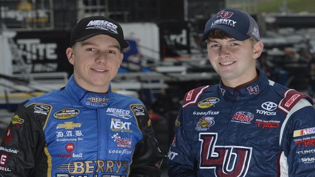 Charlotte-area teenagers John Hunter Nemechek and William Byron, at Charlotte Motor Speedway for practice on Thursday, have a victory each on the NASCAR Truck series circuit this season. The series hits Charlotte Friday.