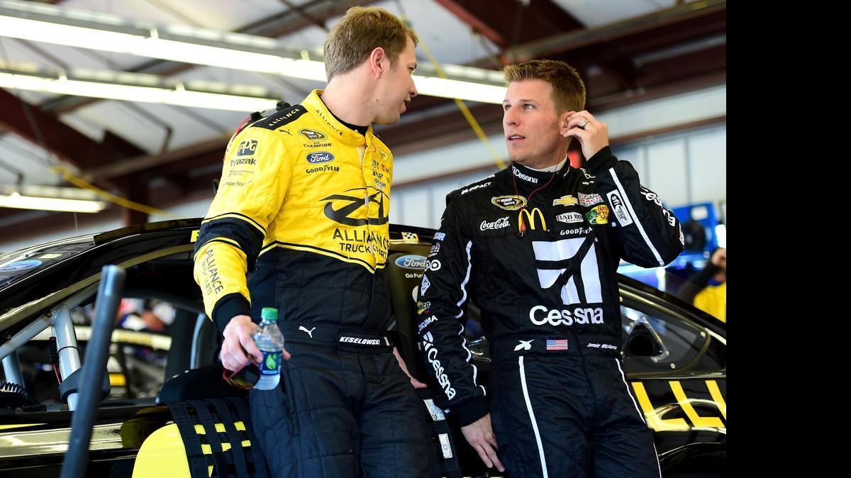 
Brad Keselowski, left, and Jamie McMurray know that a conversation on the radio during a race is not a private one.
 
