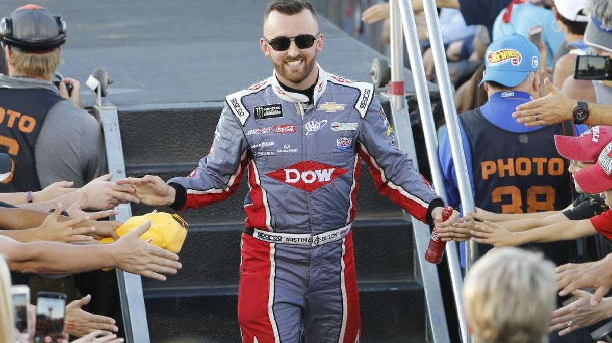 Austin Dillon is a huge Panthers fan, and on some of his fantasy football teams, he even picked Carolina players like running back Christian McCaffrey.