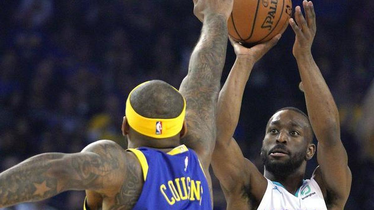 Charlotte Hornets guard Kemba Walker was held to nine points Sunday at Golden State, his third game of the season not reaching double figures.