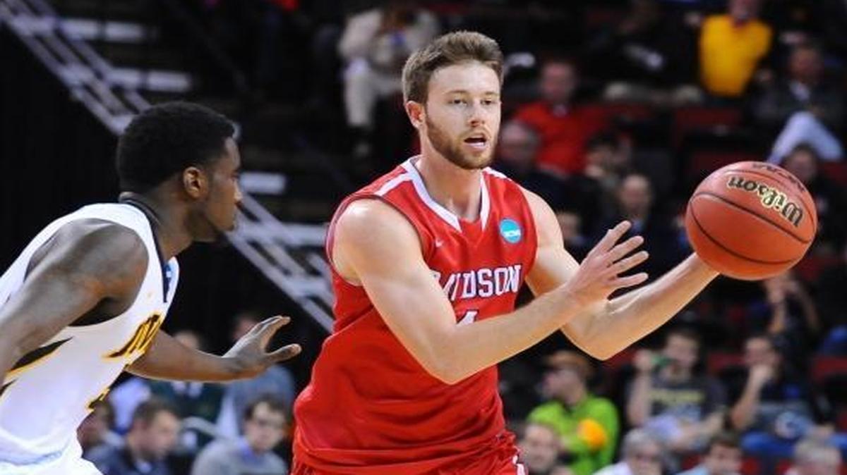 Former Davidson star Tyler Kalinoski, right, the former Atlantic 10 Player of the Year, will join the Cat Pack in July for The Basketball Tournament at Grady Cole Center.