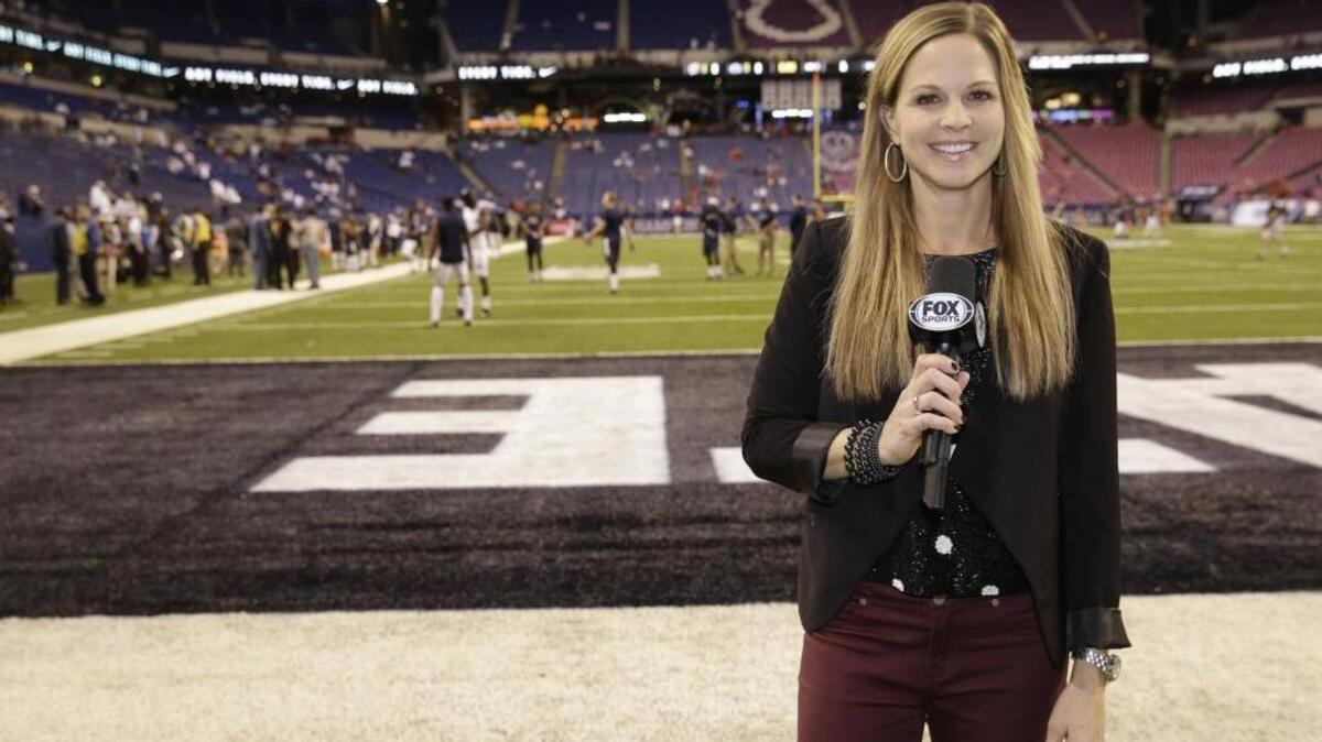 Shannon Spake at the Big Ten Football Championship Game at Lucas Oil Stadium on Dec. 3, 2016, in Indianapolis.