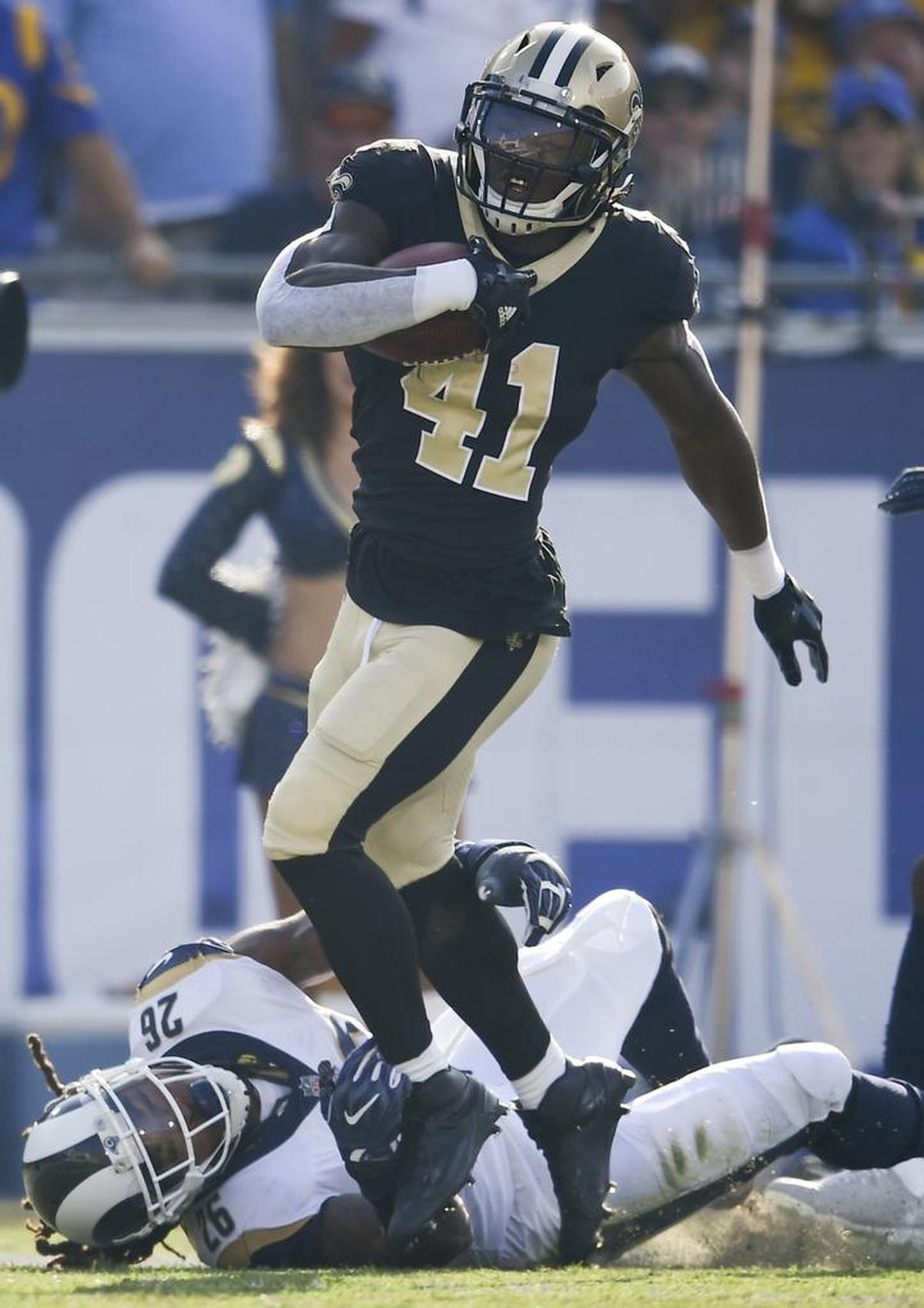 Containing New Orleans Saints running back Alvin Kamara and his cutbacks will be key for Carolina.