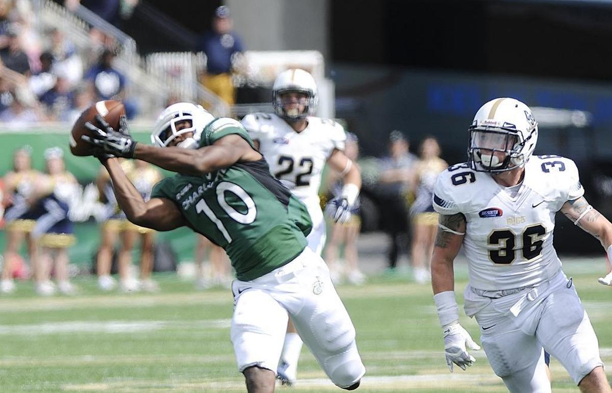 Former Independence High star Austin Duke (10), a member of the Charlotte 49ers’ inaugural recruiting class, led the team in receiving in each of the program’s first four seasons.
