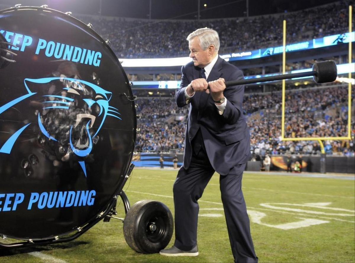 Atlanta Falcons owner Arthur Blank said Friday that he hasn’t spoken to Carolina Panthers owner Jerry Richardson, above, since allegations of workplace misconduct surfaced, but he praised Richardson’s work for the NFL.