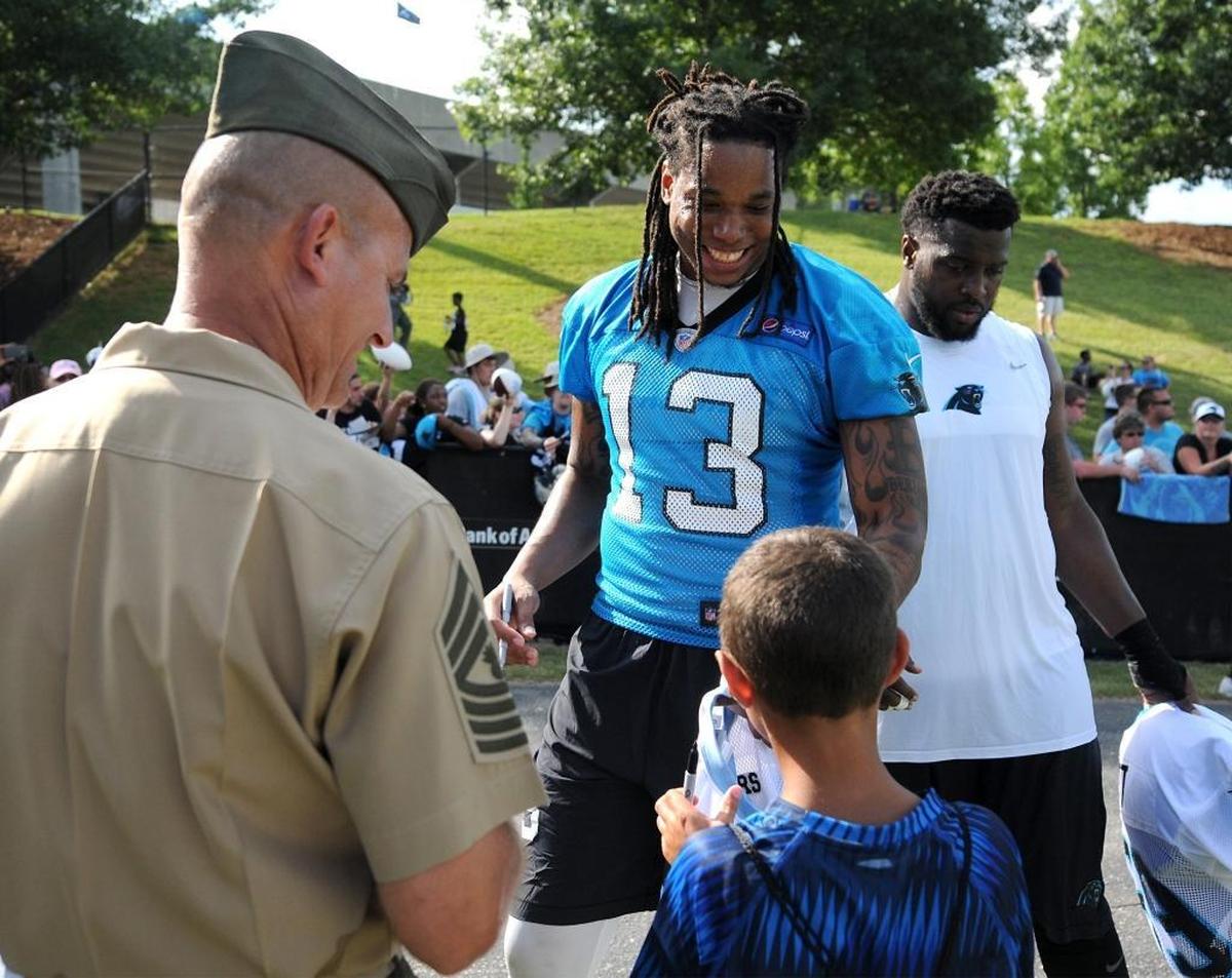 Pounds seem to stick to Kelvin Benjamin’s 6-foot-5 frame. This winter pudge is not a new development, but it’s becoming a disconcerting pattern. Above, Benjamin signs autographs at a July 29 practice in Spartanburg.