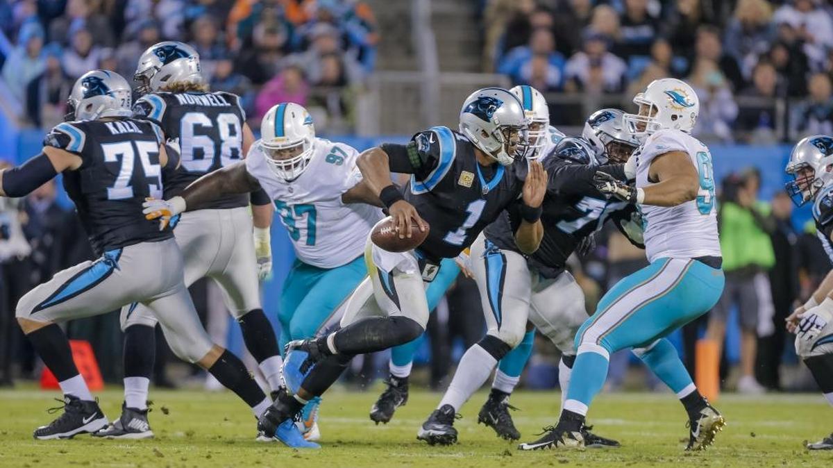 The New York Jets are 28th in the league in rushing yards allowed to quarterbacks, which should have Carolina Panthers QB Cam Newton (1) taking off on Sunday.