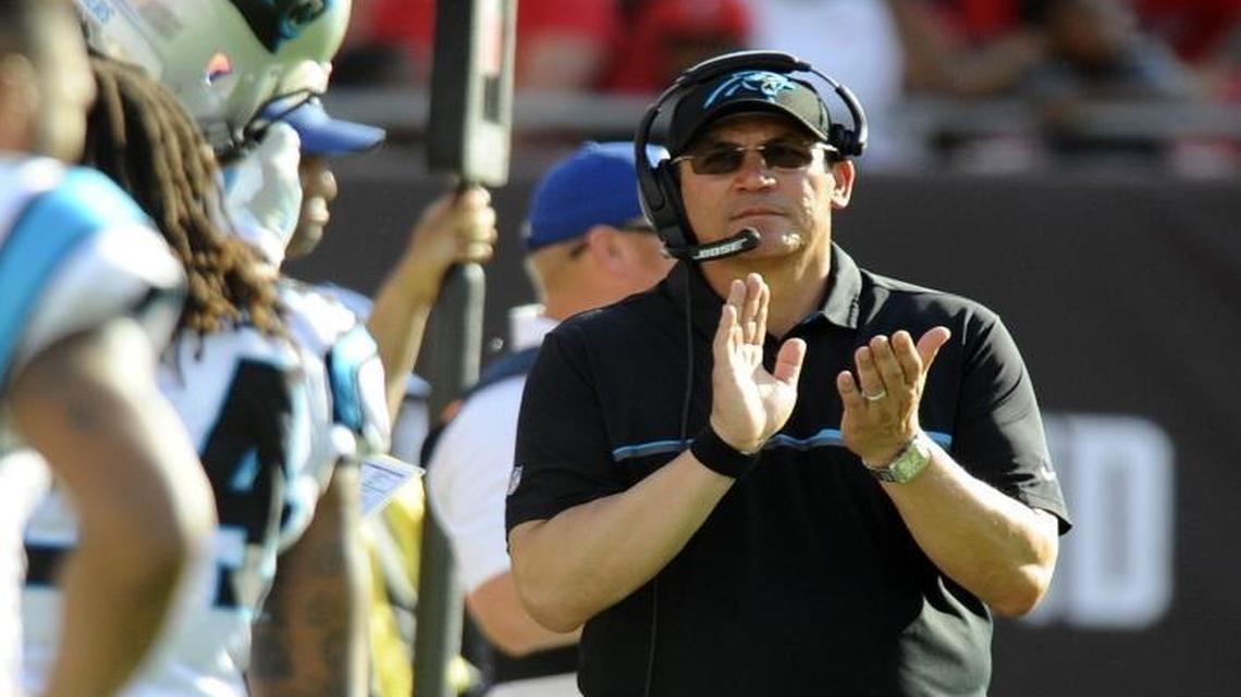 Carolina Panthers head coach Ron Rivera and his team have started on the road in six of his seven seasons.