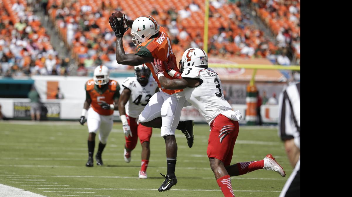 
Miami wide receiver Phillip Dorsett would make for a great second-round value pick for Carolina.
