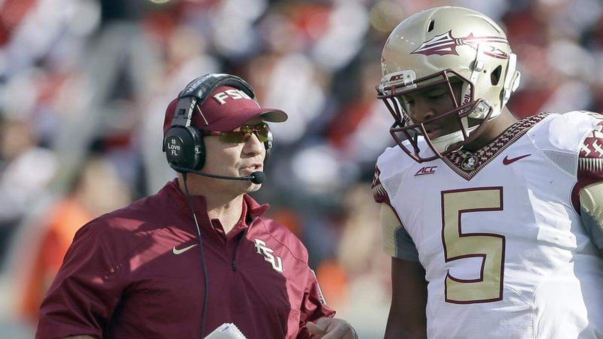 
Florida State quarterback Jameis Winston (5) is the top football mind among quarterbacks in the NFL draft. 
