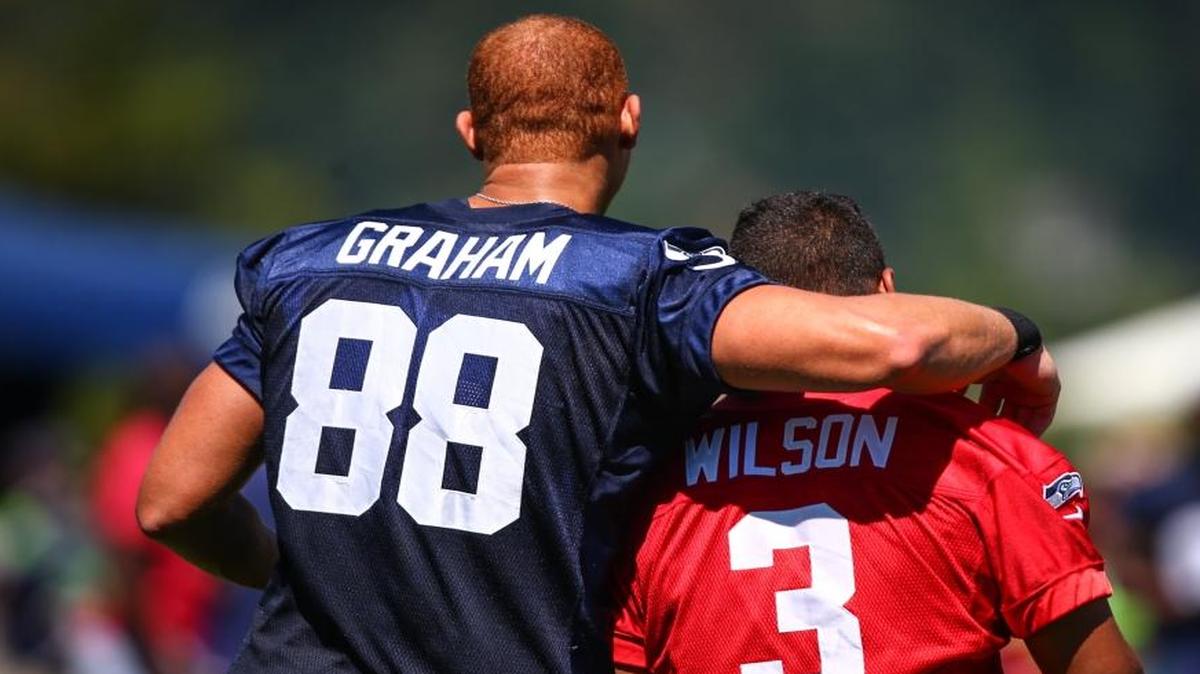 
Tight end Jimmy Graham joins Russell Wilson and the Seattle Seahawks, but does that help or hurt Graham’s fantasy football value? 
