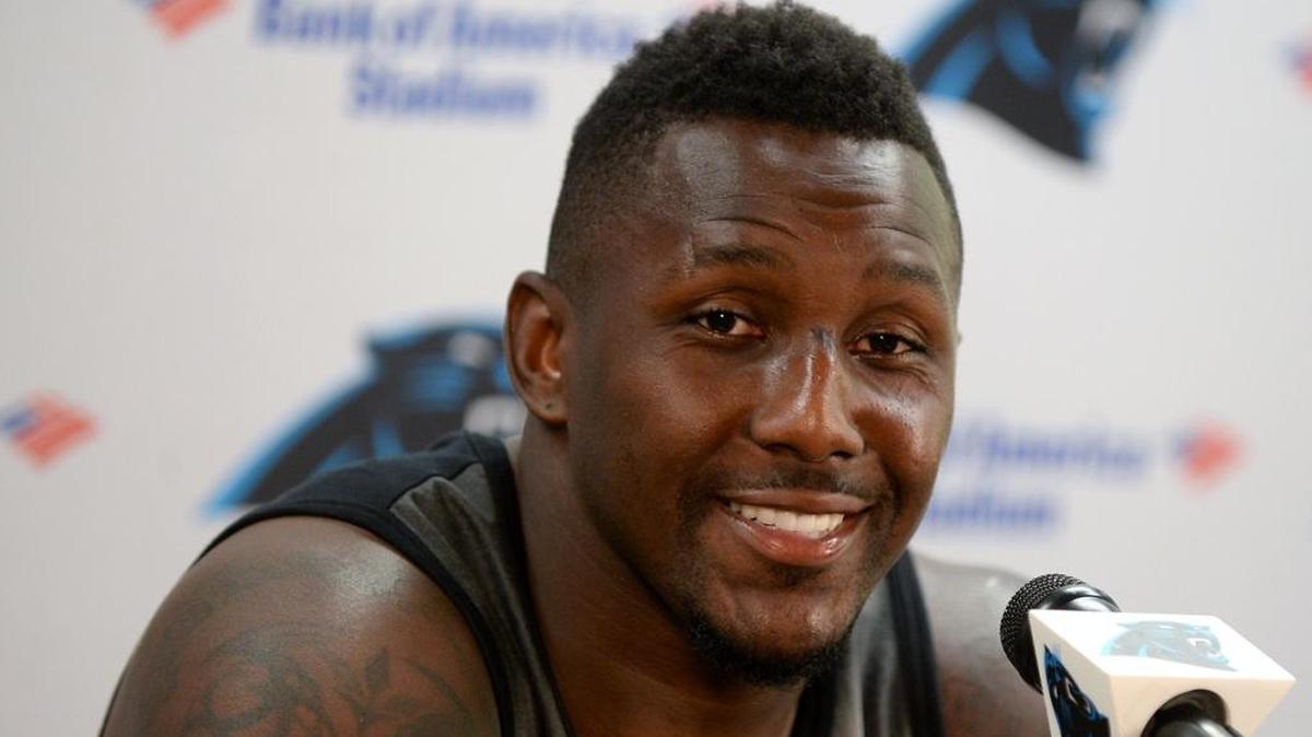 Carolina Panthers linebacker Thomas Davis responds to a reporter's question on Sunday, July 31, 2016 following practice at Wofford College in Spartanburg, S.C.