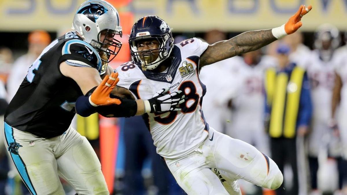 A Super Bowl matchup against Denver Broncos linebacker Von Miller (58) showed Carolina Panthers tackle Mike Remmers (74) that he had some things to work on. The Panthers will give him that chance, and $2.55 million, in 2016.