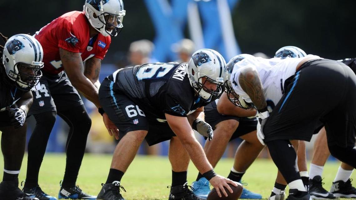 Carolina Panthers backup quarterback Joe Webb takes a snap during training camp in Spartanburg. Webb also plays receiver, running back and is on special teams.