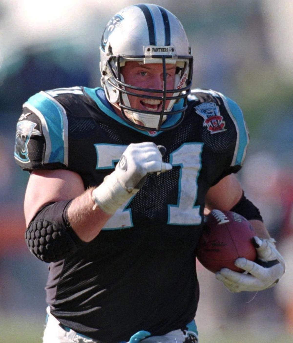 Defensive lineman Greg Kragen played for the Panthers for the final three years of his 13-year NFL career. His son, Kyle, is among three tryout players signed to Carolina’s 90-man roster on Saturday.