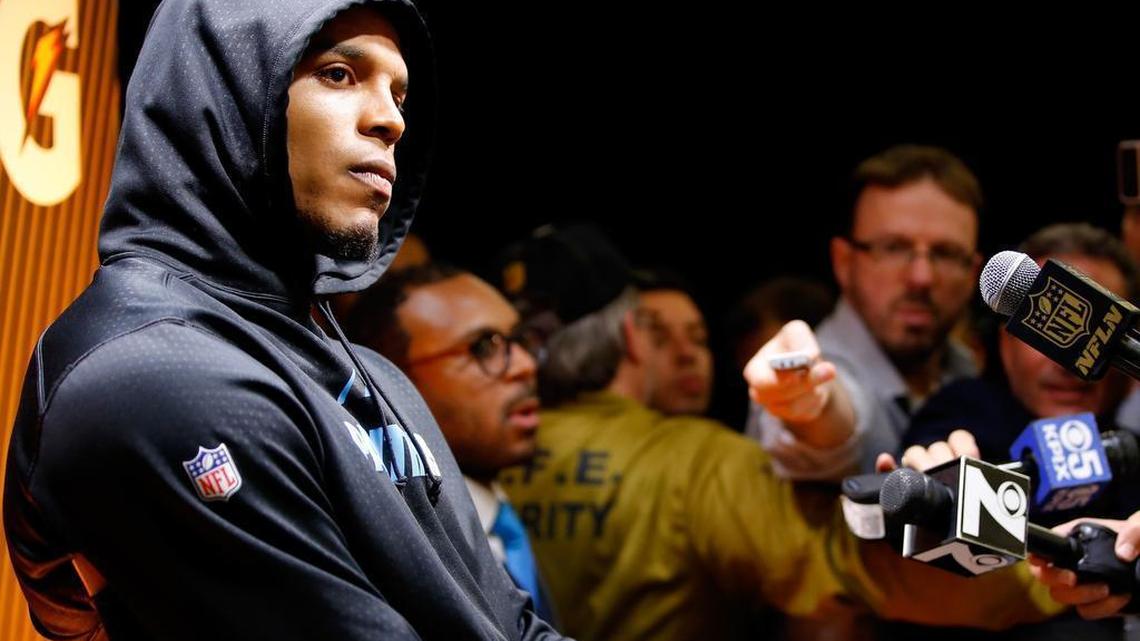 Cam Newton gave mostly one word answers at a post Super Bowl press conference, then walked off after about three minutes.