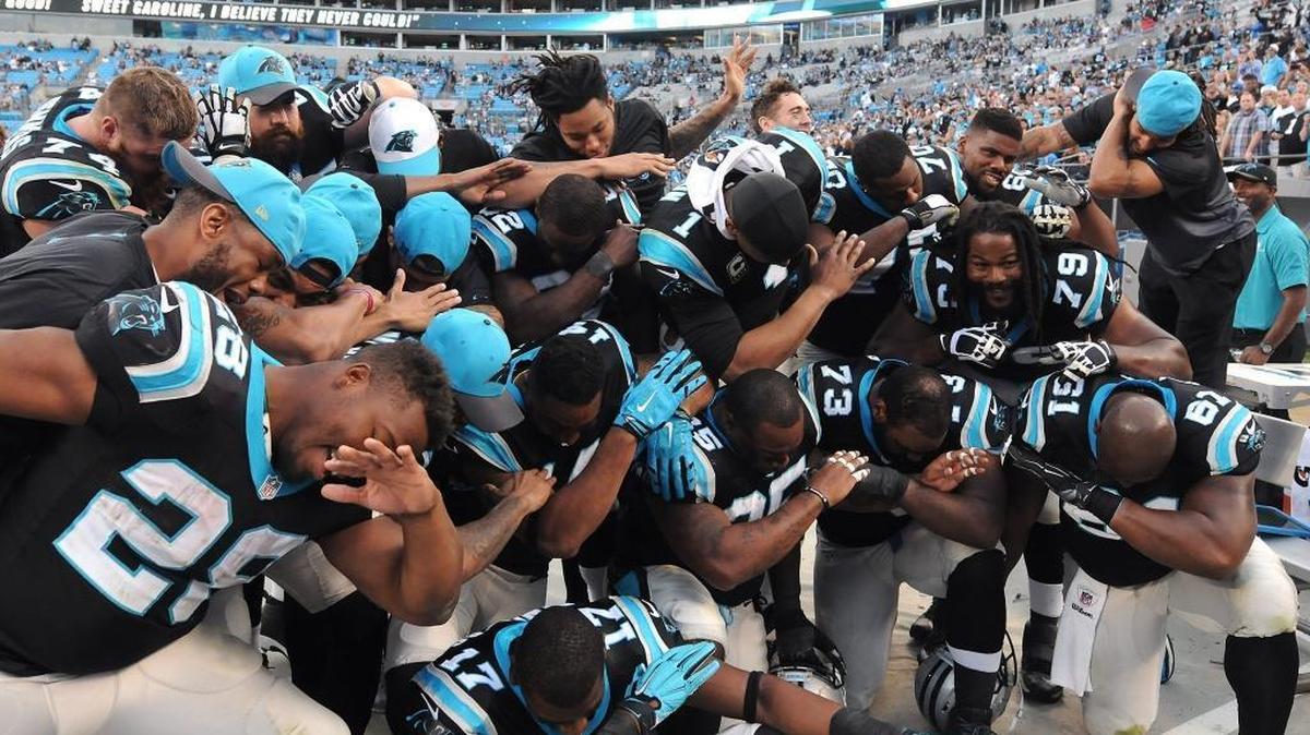 Disrespectful? Panthers coach Ron Rivera didn’t have a problem with a group of his undefeated Carolina Panthers gathering for a group Dab photo in the closing moments of a 38-0 victory over the Atlanta Falcons on Sunday.