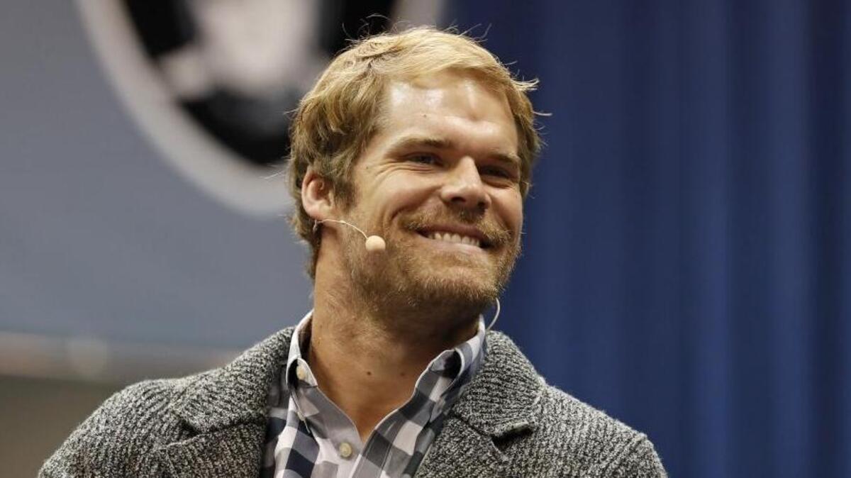 Carolina Panthers tight end Greg Olsen laughs during the NFL Talks Combine Edition live on Sirius XM NFL Radio at the NFL football scouting combine in March. Olsen, 33, is auditioning for a spot on “Monday Night Football.”