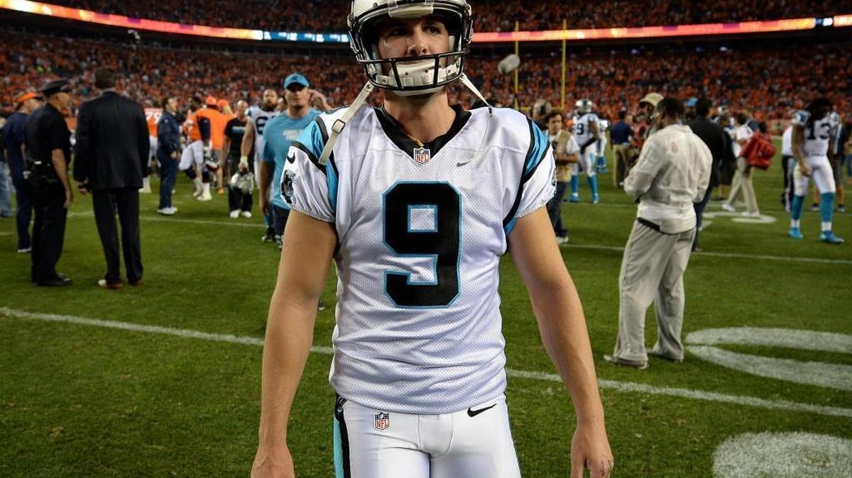 Carolina Panthers kicker Graham Gano walks off the field after missing a possible game winning field goal in the closing seconds of fourth quarter action against the Denver Broncos last Thursday.