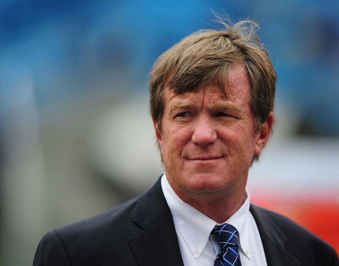 In his first stint as Carolina Panthers general manager, Marty Hurney, shown in 2010, drafted Cam Newton and Luke Kuechly but also Jimmy Clausen and Everette Brown. What do his selections tell us about how he will operate in his return?