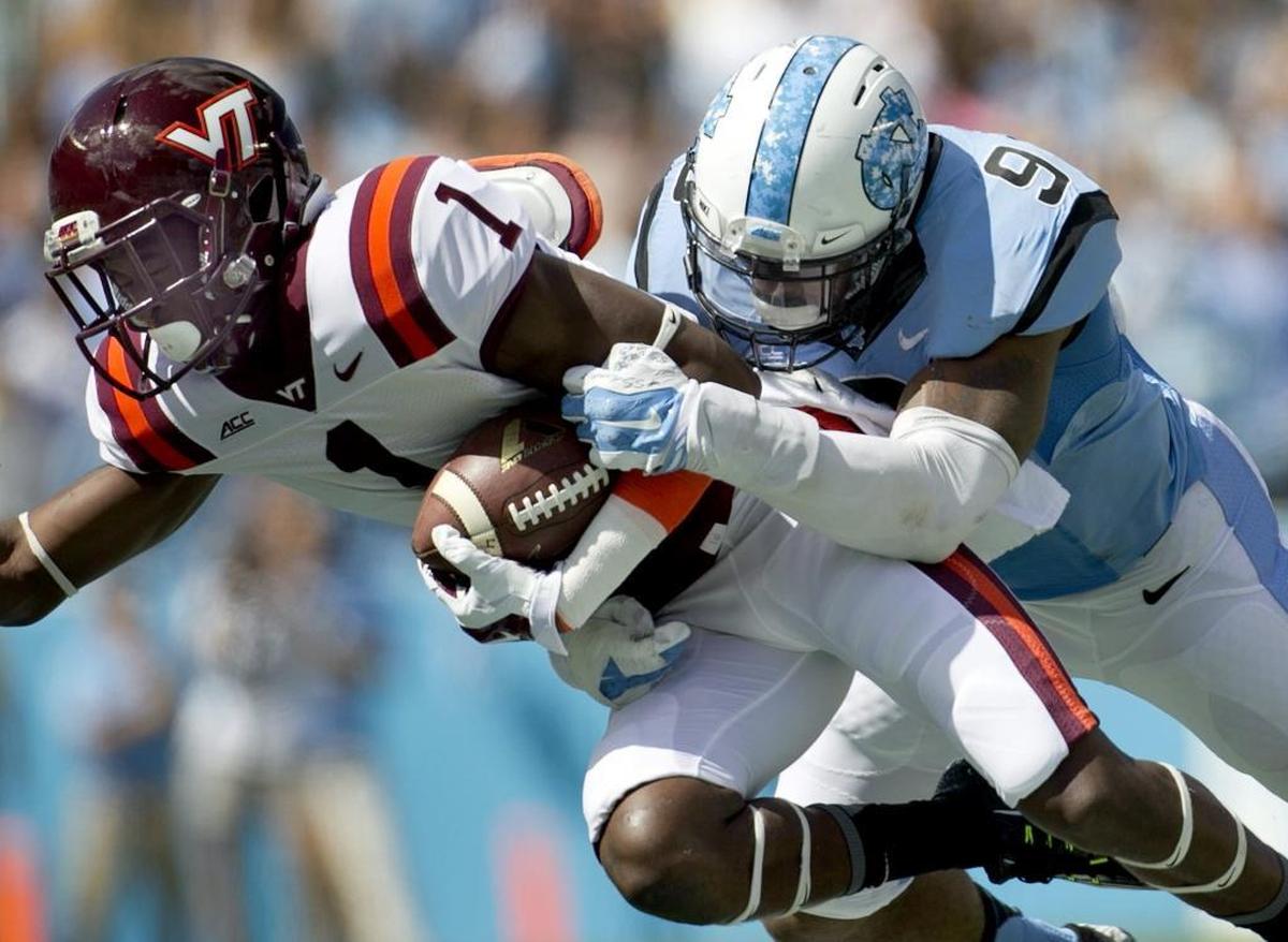 Former Virginia Tech wide receiver Isaiah Ford, left, possesses excellent foot speed and is precise enough on his routes to be an intriguing late-round option.