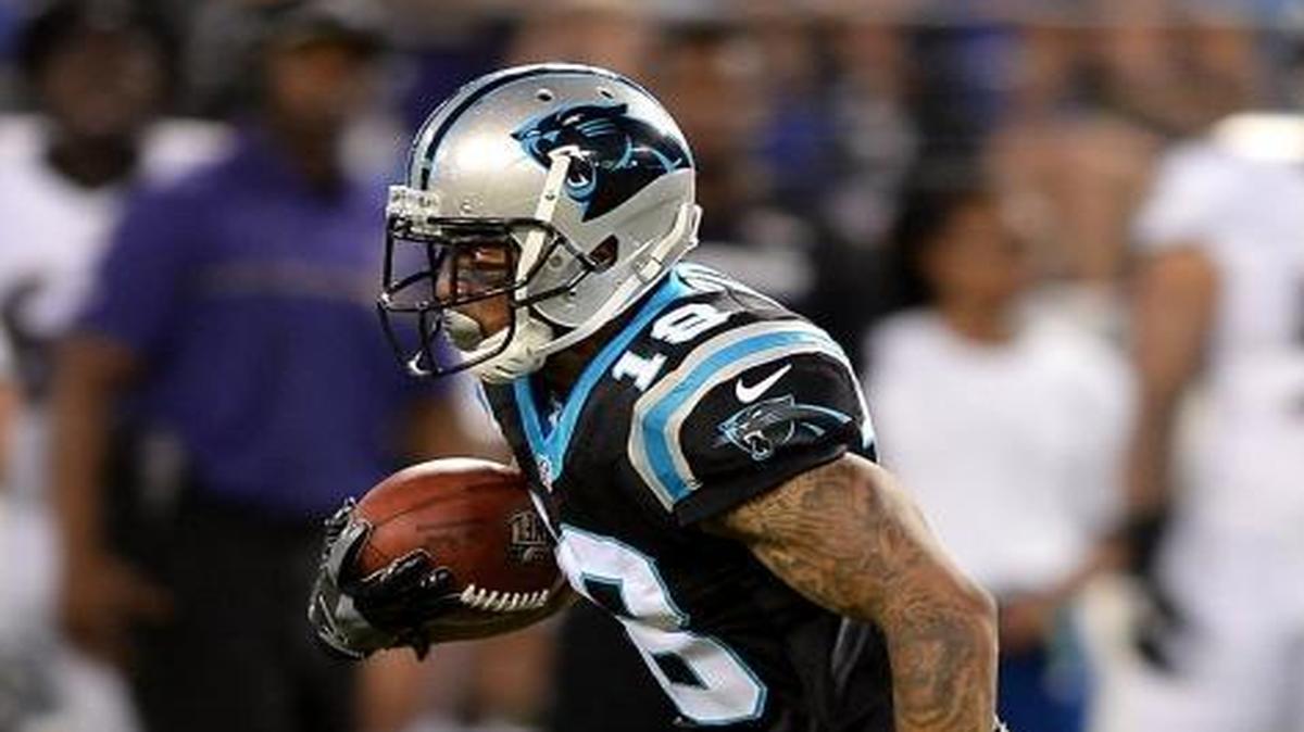 Carolina Panthers wide receiver Damiere Byrd, left, races toward midfield on a kickoff return against the Baltimore Ravens during the second quarter on Thursday. Making plays on special teams is key to Byrd’s roster spot.