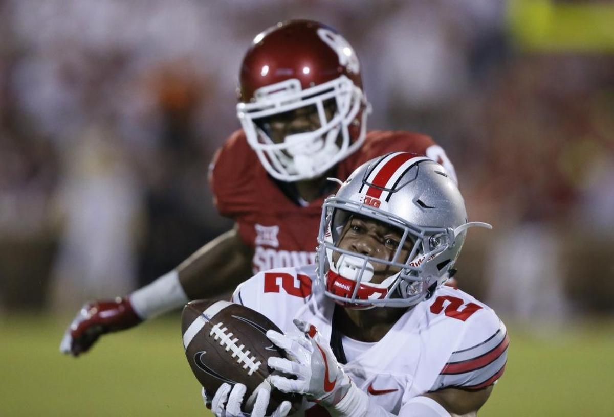 Ohio State cornerback Marshon Lattimore (2) is a early option – if teams aren’t afraid of his repeated hamstring issues becoming chronic.