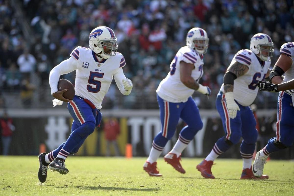 If the Buffalo Bills trade or release quarterback Tyrod Taylor (5), he could provide a Cam Newton Lite version of the Carolina quarterback with the Panthers.