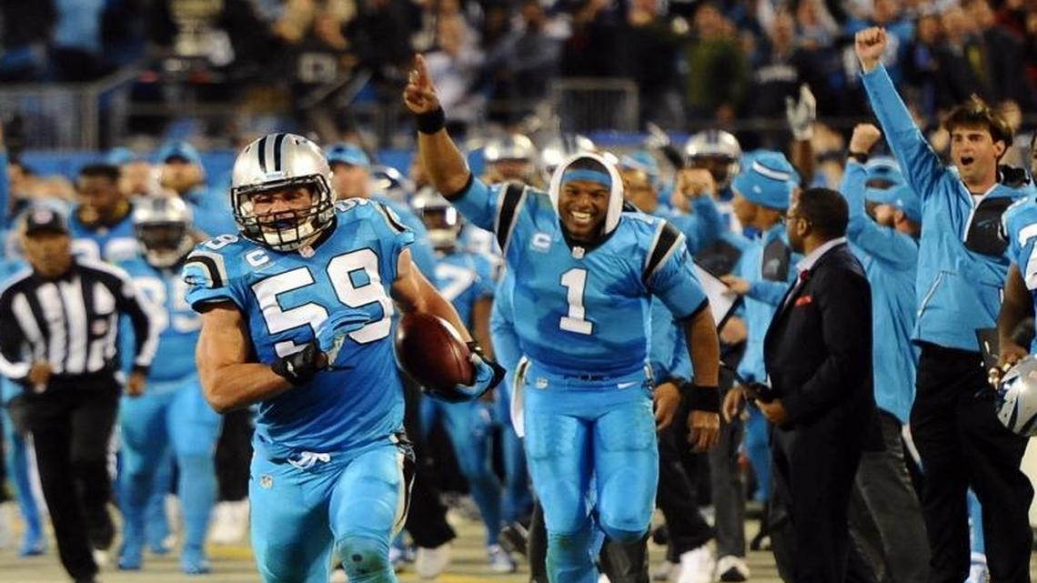 Carolina Panthers middle linebacker Luke Kuechly is one of three players ruled out of the game against the Raiders at Oakland Coliseum.