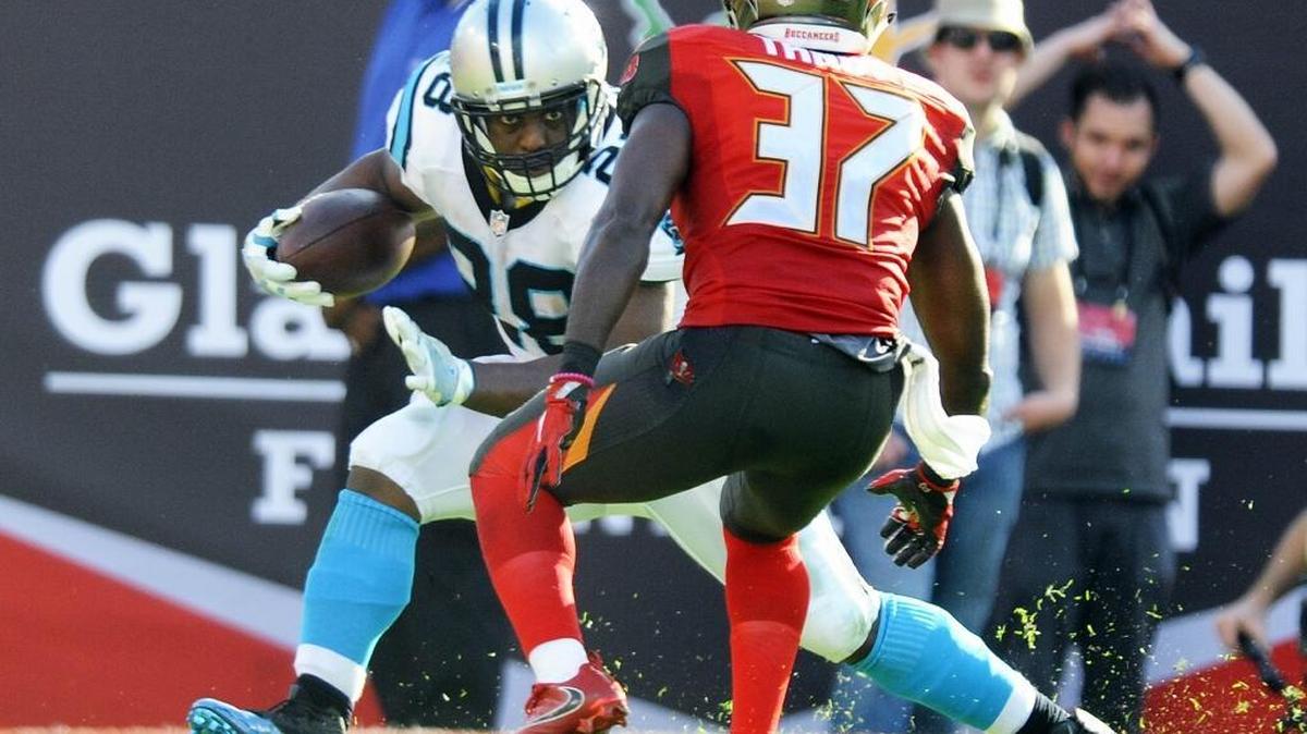 Carolina Panthers running back Jonathan Stewart (28) is in the final year of a six-year, $32 million deal, and his NFL clock is ticking at age 29.
