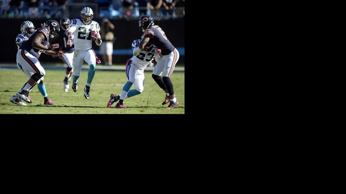 
Carolina Panthers' Thomas DeCoud (21) intercepted one pass in his one season with the team before being released on Tuesday. DeCoud was replaced in the starting lineup by rookie Tre Boston late in the 2014 season. 
