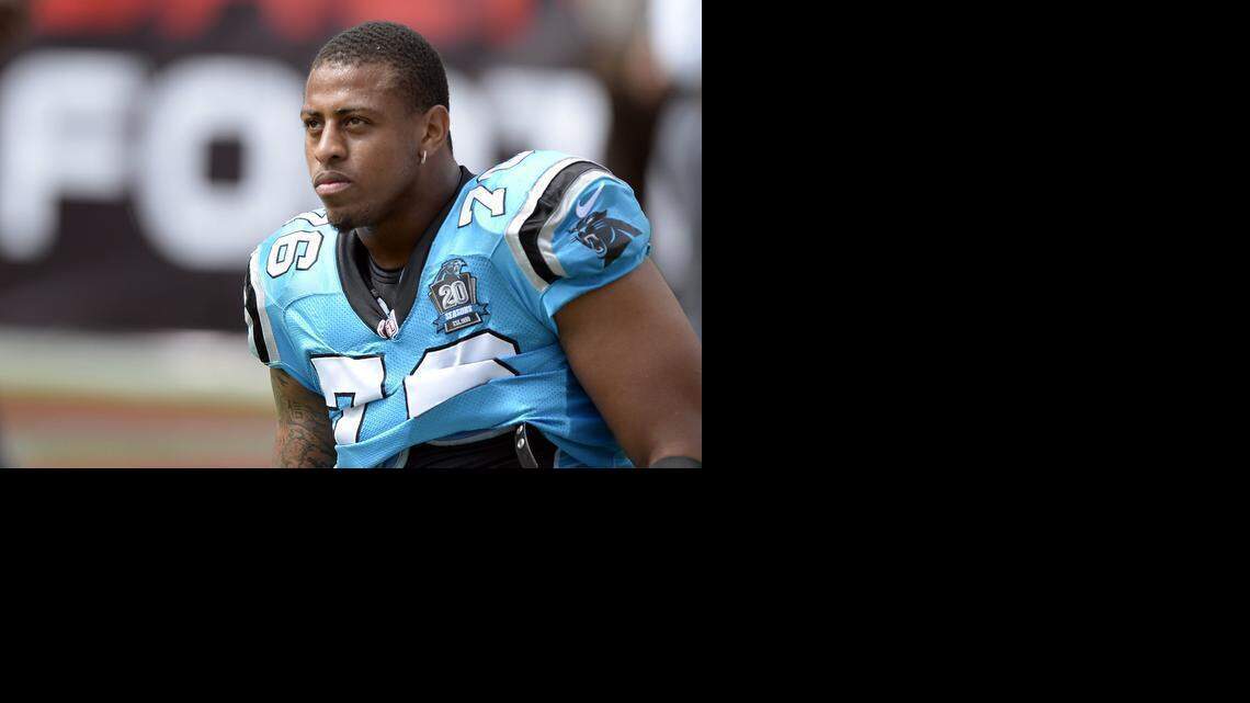
Former Carolina Panther Greg Hardy, pictured here in September, signed with the Dallas Cowboys on Wednesday.

