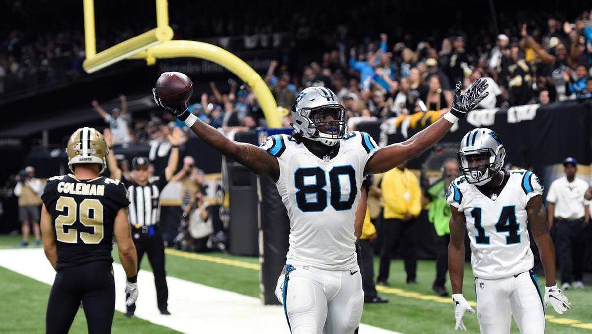 Carolina Panthers tight end Ian Thomas (80) showed flashes of his high potential while filling in for an injured Greg Olsen this year. Could he emerge as Carolina’s top red zone threat?