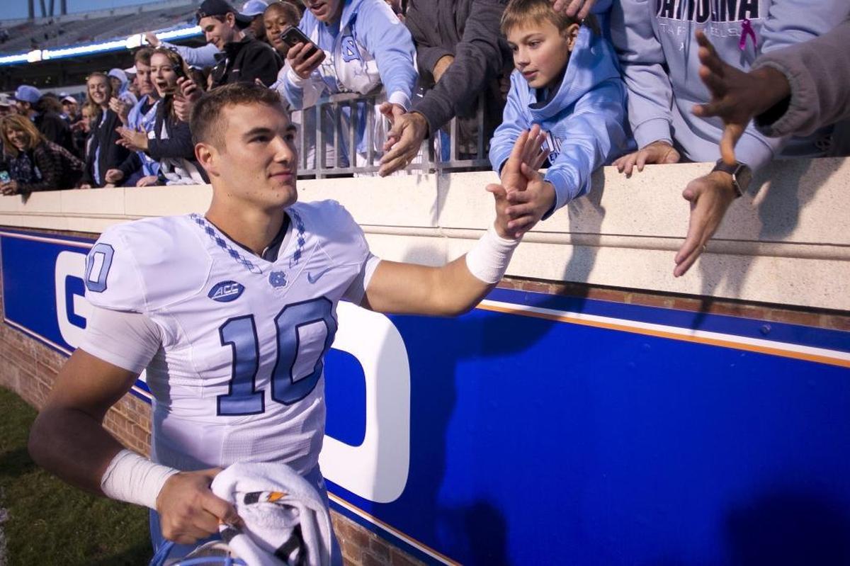 Former North Carolina quarterback Mitch Trubisky (10) has the build, presence and mechanics to thrive in the NFL.