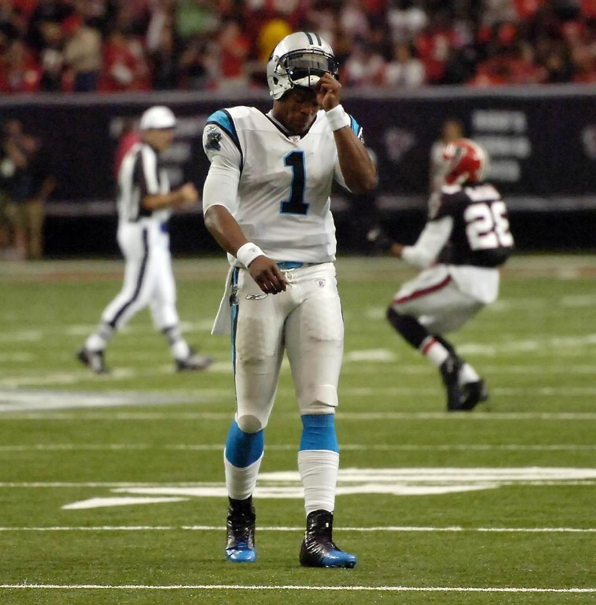 The outcomes haven’t always been great for the Panthers in Atlanta since Cam Newton was drafted No. 1 overall in 2011. Above, Newton walks off the field at the Georgia Dome after throwing a third interception in a 2011 loss to the Falcons.
