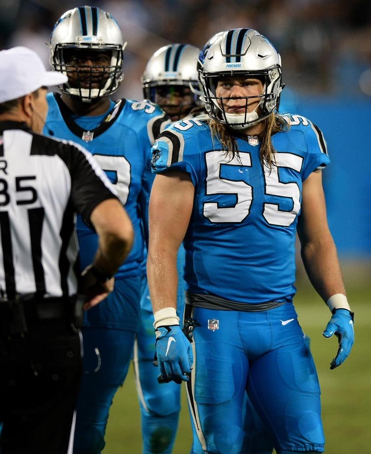 Carolina Panthers linebacker David Mayo leads the team with six special teams tackles.