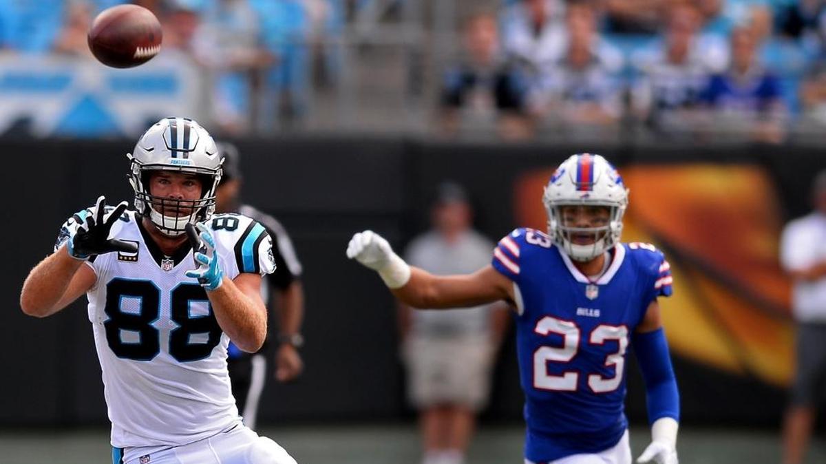 Carolina Panthers tight end Greg Olsen, pictured last month against Buffalo, is eligible to return to practice next week after a broken foot in Week 2 landed him on injured reserve for six weeks. He can play as early as Nov. 26 against the Jets.
