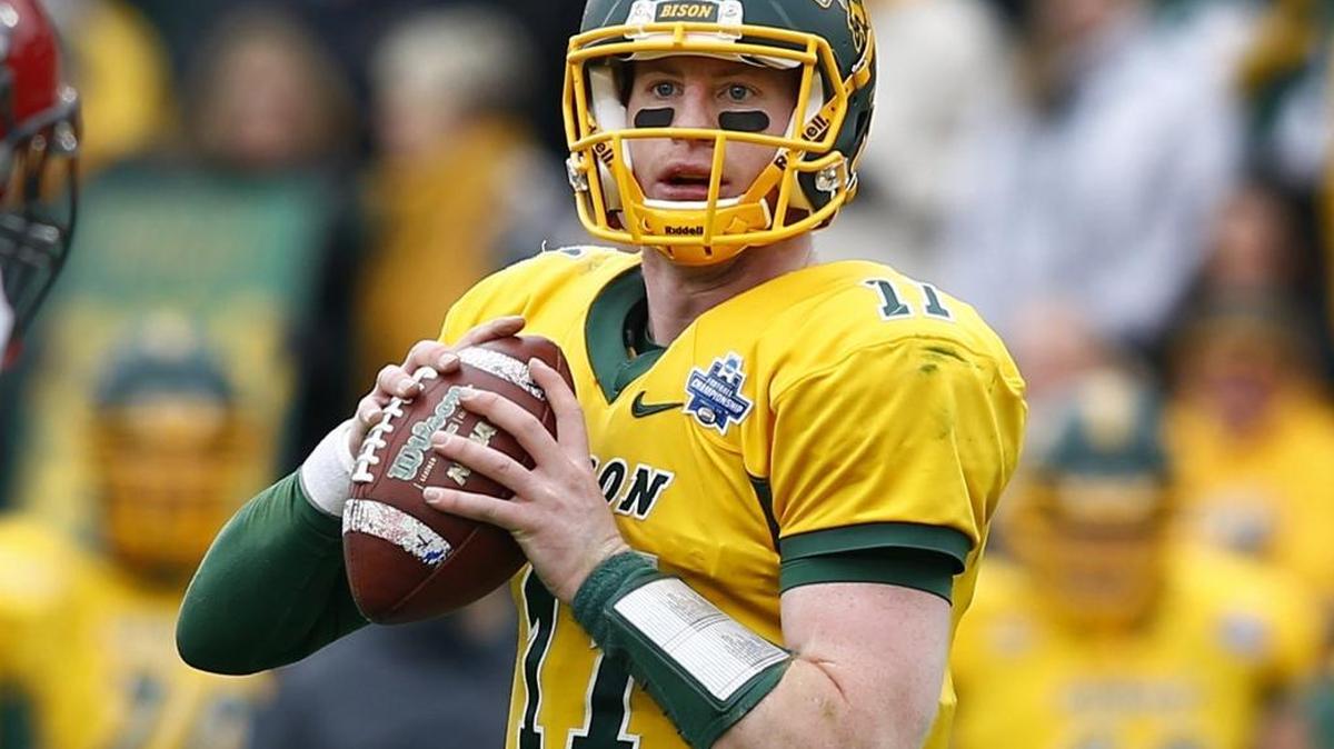 North Dakota State quarterback Carson Wentz (11) is ranked No. 8 in our list but should be selected in the first two picks.