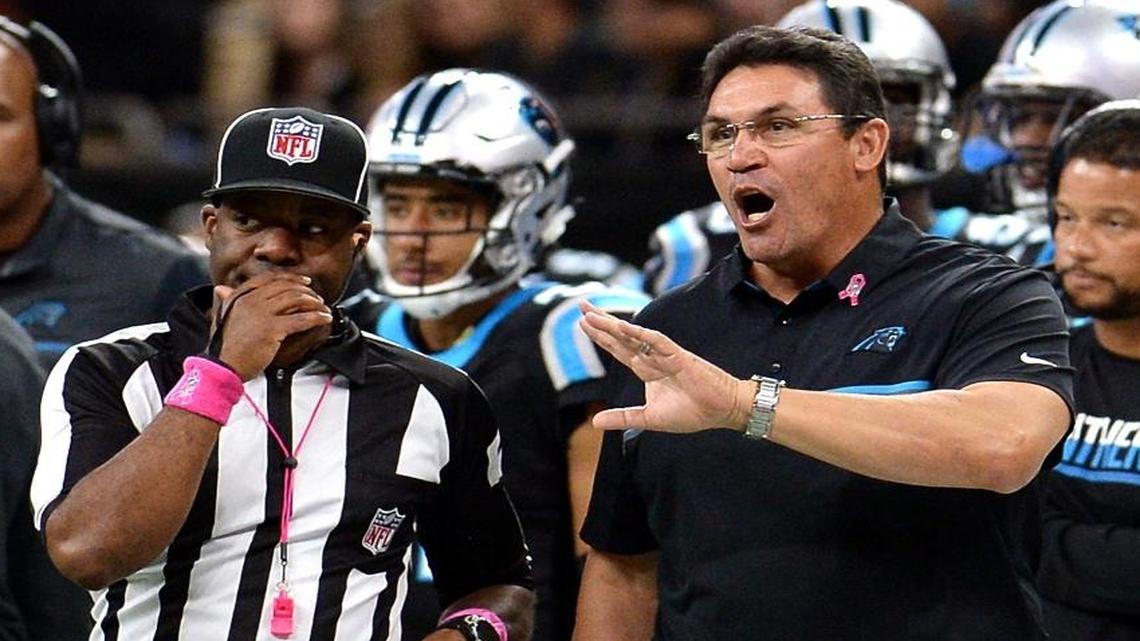 Think the Carolina Panthers are out of the NFC South race? Hold on, head coach Ron Rivera, right, says. He remains optimistic after a bye-week staycation to self-scout his team.