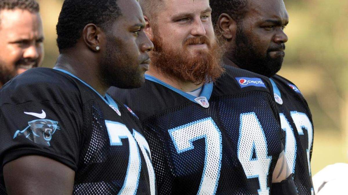 
Carolina Panthers offensive lineman Mike Remmers (74) and his family have a duck hunting spot in Oregon, leading to his love of the TV show ‘Duck Dynasty.’
