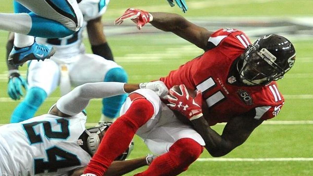 Carolina Panthers cornerback Josh Norman (24) allowed Atlanta Falcons wide receiver Julio Jones five (11)catches for 80 yards against him as the Falcons defeated the Panthers 20-13 on Sunday.